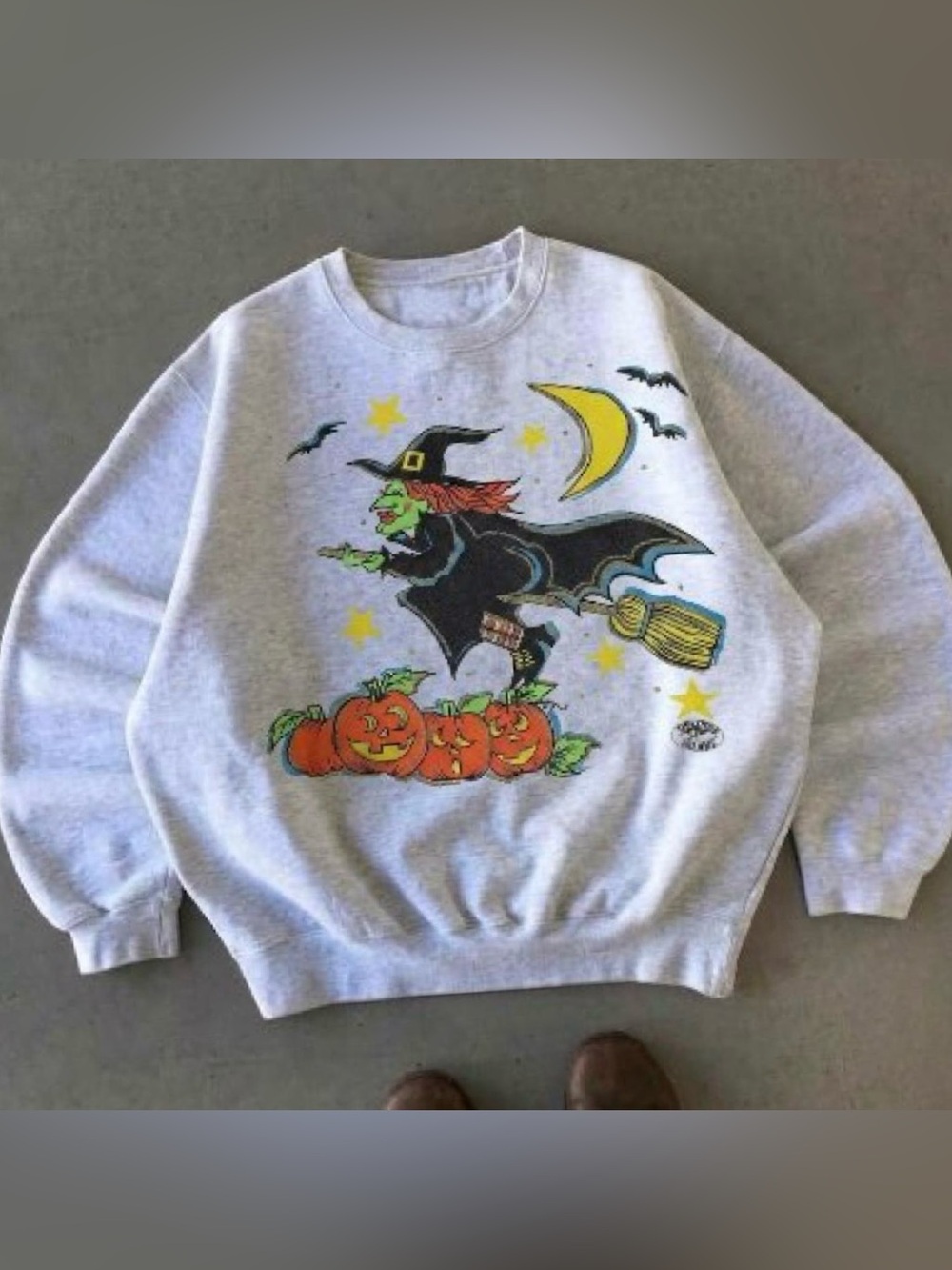 Gildan Orange Halloween Sweatshirt with Pumpkin Character